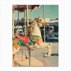 Carousel Horses Retro Photo 2 Canvas Print