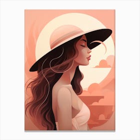 Girl In A Hat 3 Canvas Print