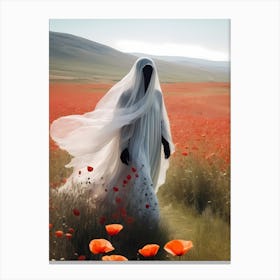 Ghost In The Poppy Fields Painting (24) Canvas Print