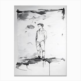 Boy Standing On Top Of A Cloud Canvas Print