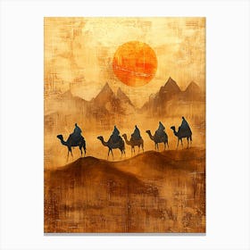 Camel Ride In The Desert 4 Canvas Print