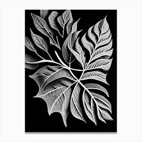 Camphor Leaf Linocut 2 Canvas Print