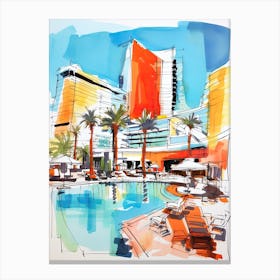 Aria Resort & Casino   Las Vegas, Nevada  Resort Storybook Illustration 1 Canvas Print