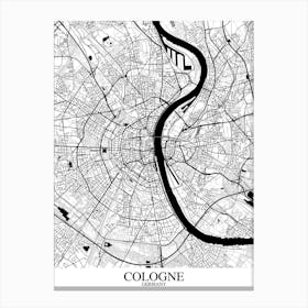 Cologne White Black Canvas Print