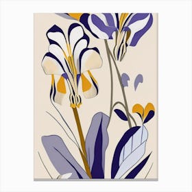 Iris Wildflower Modern Muted Colours Canvas Print