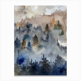 Watercolor Of Pine Trees 2 Canvas Print