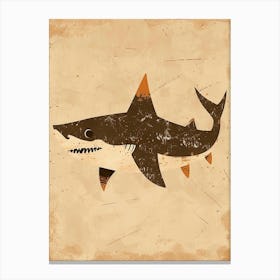 Muted Pastel Mustard Shark 3 Canvas Print