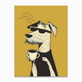 Dog With A Cup Of Coffee 1 Canvas Print