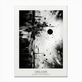 Dreams Abstract Black And White 7 Poster Canvas Print