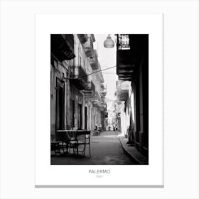 Poster Of Palermo, Italy, Black And White Photo 2 Canvas Print