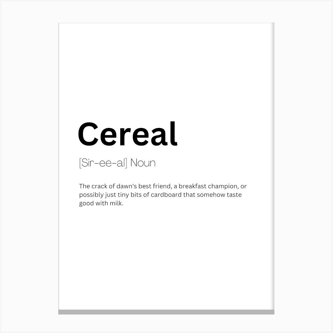 Cereal Definition Meaning Canvas Print by Kaigozen