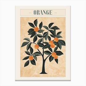 Orange Tree Minimal Japandi Illustration 2 Poster Canvas Print