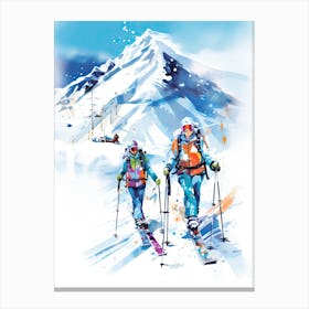 Gudauri   Georgia, Ski Resort Illustration 0 Canvas Print