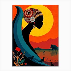 African Woman Abstraction Stampe su tela