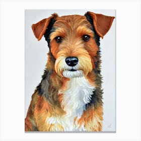 Welsh Terrier Watercolour dog Canvas Print