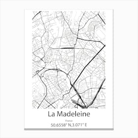 La Madeleine,France Minimalist Map Canvas Print