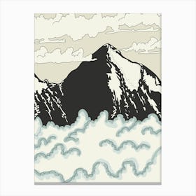 Mountain In The Clouds Canvas Print