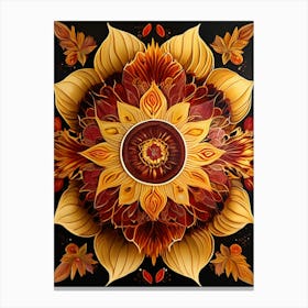 Distinctive boho art.Golden Harvest Mandala.11 Canvas Print