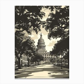 Duotone Illustration The Austin Texas State Capitol Austin Texas 3 Canvas Print