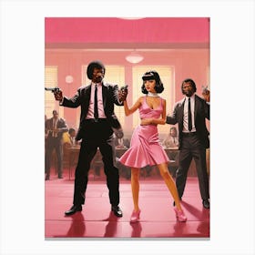 Pulp Fiction Dance Set Pink Art Print 4 Canvas Print