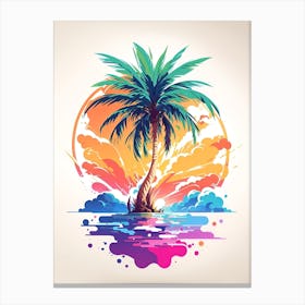 Tropical Palm Tree Canvas Print