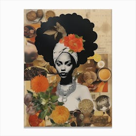 Afro Collage Portrait 6 Canvas Print