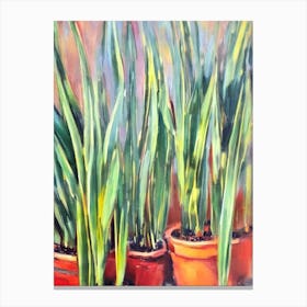 Sansevieria Impressionist Painting Plant Canvas Print