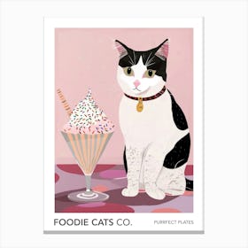 Foodie Cats Co Cat And Sundae 1 Canvas Print