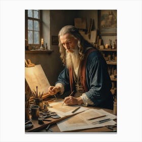 Portrait Of Leonardo da Vinci Canvas Print