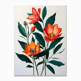 Orange Flowers 6 Canvas Print