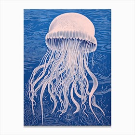 Lions Mane Jellyfish Washed Illustration 1 Canvas Print