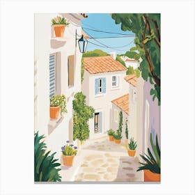 Sunny Summer Street Gouache Painting Lienzo