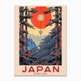 Mount Takao, Visit Japan Vintage Travel Art 3 Canvas Print