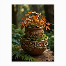 Autumn Leaves In A Pot 2 Canvas Print