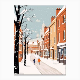 Retro Winter Illustration York United Kingdom 1 Canvas Print