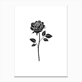 Flower Centre Single Rose B & W art Canvas Print