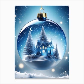 Christmas ball under the snow - Fantasy Canvas Print