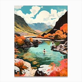Wild Swimming At Fairy Pools Isle Of Wight Canvas Print
