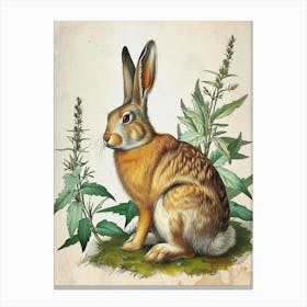 Flemish Giant Blockprint Rabbit Illustration 6 Canvas Print
