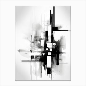 Memory Abstract Black And White 4 Canvas Print