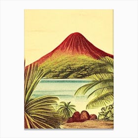 Pico Island Portugal Vintage Sketch Tropical Destination Canvas Print