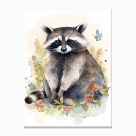 A Honduran Raccoon Watercolour Illustration Storybook 2 Canvas Print