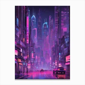 Neon City Canvas Print