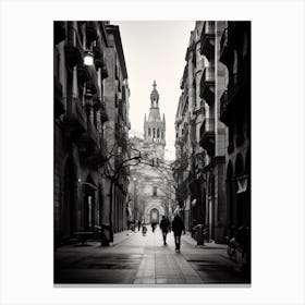 Barcelona, Black And White Analogue Photograph 2 Canvas Print