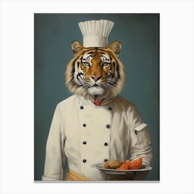 Tiger Illustrations Wearing A Chef Uniform 1 Canvas Print