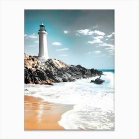 Lighthouse On The Beach 1 Canvas Print