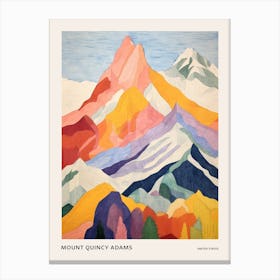 Mount Quincy Adams United States 2 Colourful Mountain Illustration Poster Canvas Print
