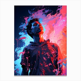 Man With Paint Splatters Canvas Print