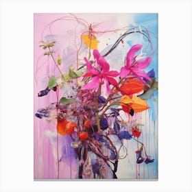 Abstract Flower Painting Fuchsia 1 Canvas Print