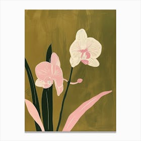 Pink & Green Orchid 2 Canvas Print